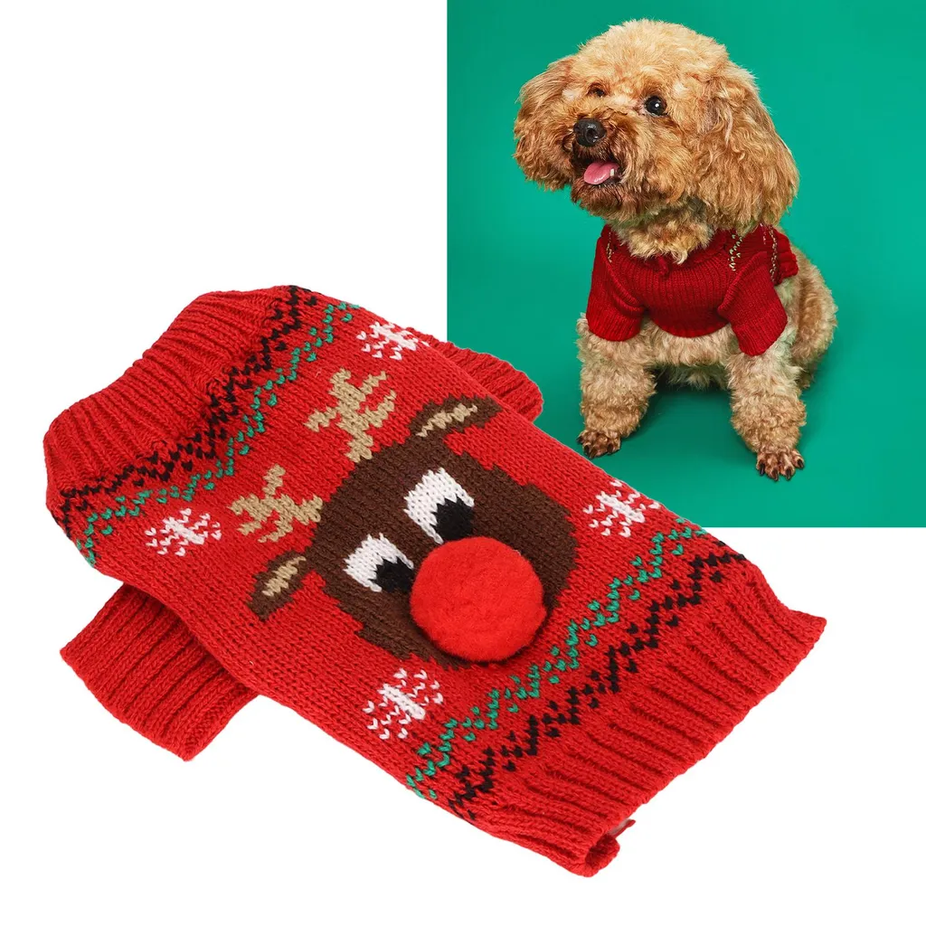 Maglione per Cane Taglia L Rosso - Soluzione Freddo Invernale - 5