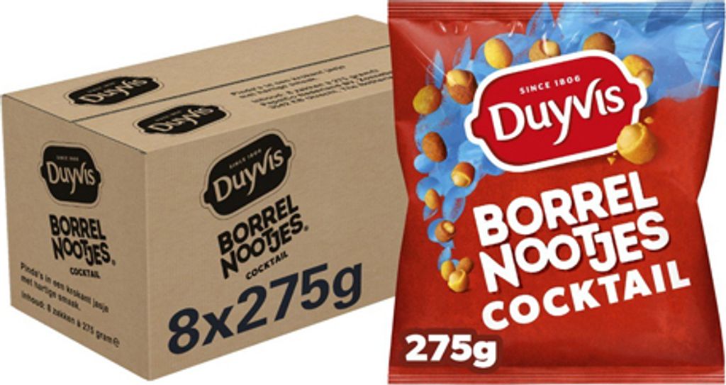 Duyvis - Borrelnutjes Duyvis Cocktailbag 275gr | Tasche A 275 Gramm | 8 Stücke