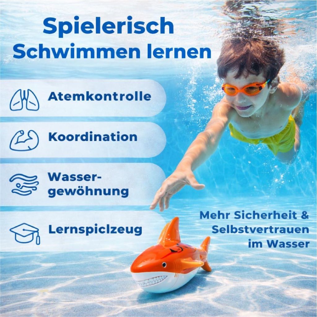 Sunflex Aqua Zoo Tauchtiere – 2er Set Frosch & Seepferdchen – Stehen Aufrecht, Zum Tauchen Lernen Für Kinder