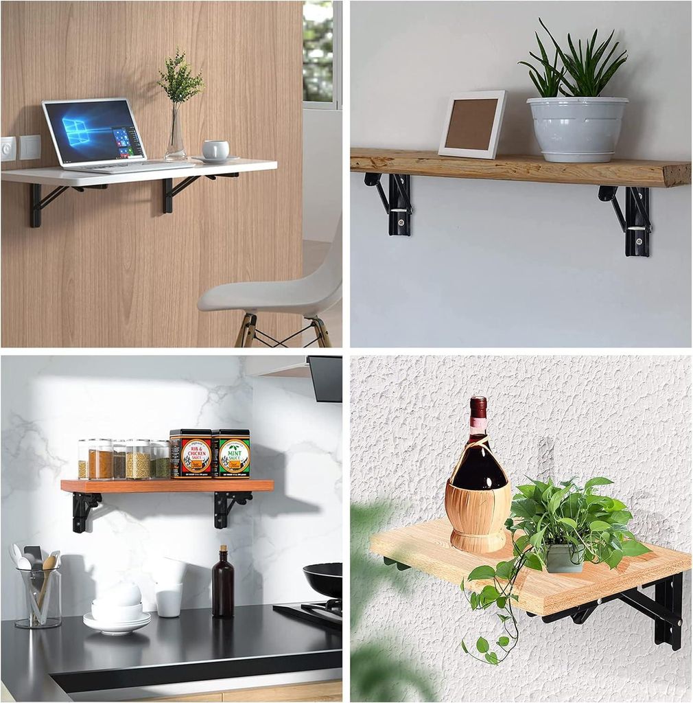 Klapconsole Heavy Duty - Regalträger - Set von 4 - Schwarz