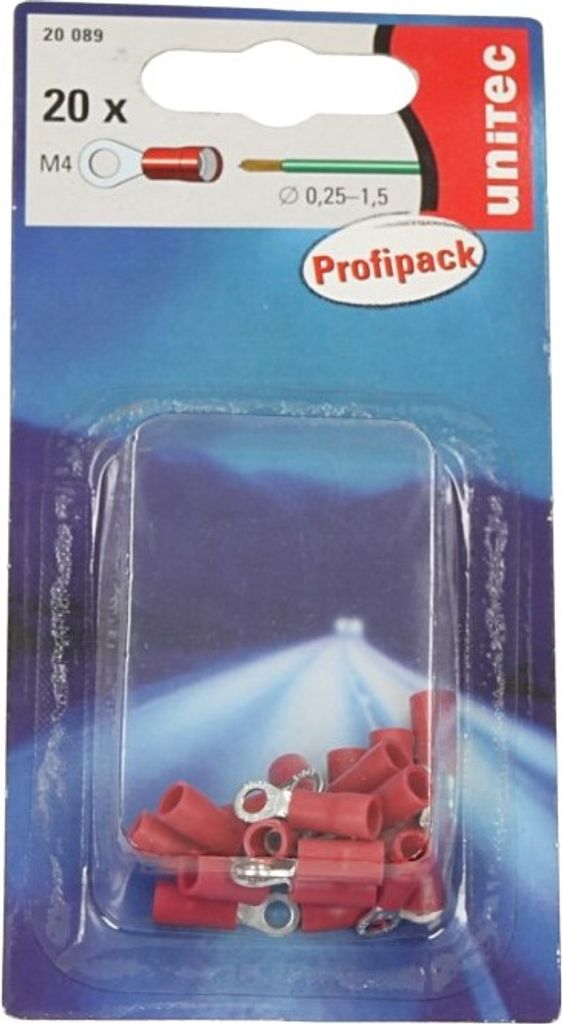 Kfz Ring-Kabelschuh rot M4