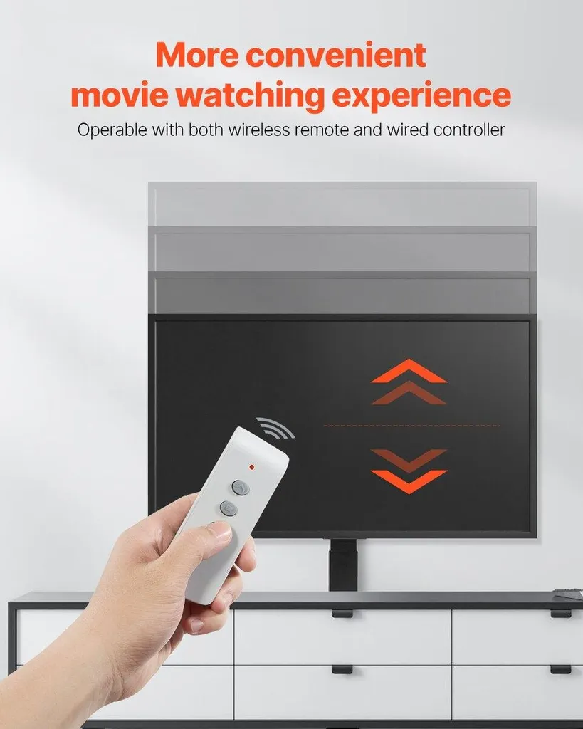Support motorisé pour téléviseur à télécommande, pivotement automatique