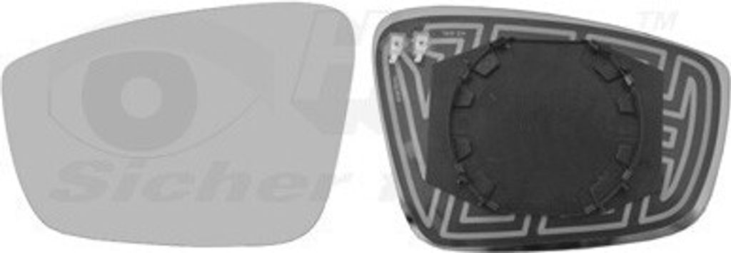 VAN WEZEL Spiegelglas Außenspiegel Links für SKODA FABIA (NJ3) Konvex Beheizbar 7617837