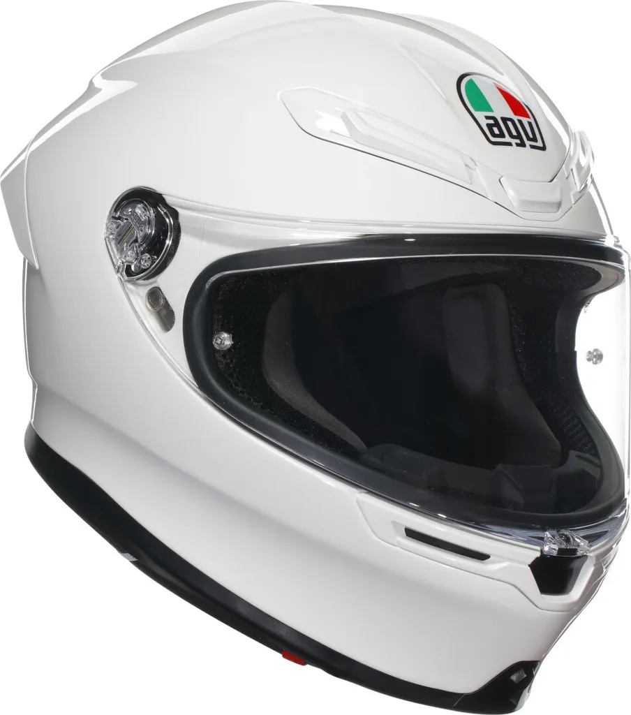 Casque AGV K6 S Léger en Fibre Carbone Blanc 2XL Visière Panoramique