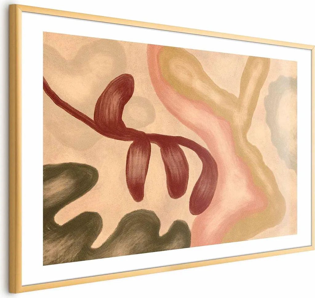 Poster 60x40 Forme Geometriche con Cornice Oro - Qualità Premium