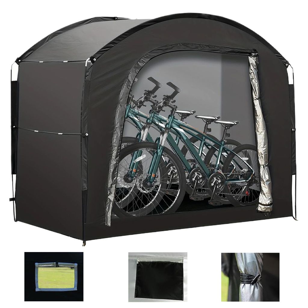 Garagenzelt,fahrradzelt 220×150×185 cm,wetterfeste fahrradgarage für 2 räder, motorräder und gartengeräte,Carport aus 210D oxford,Gartenschuppen
