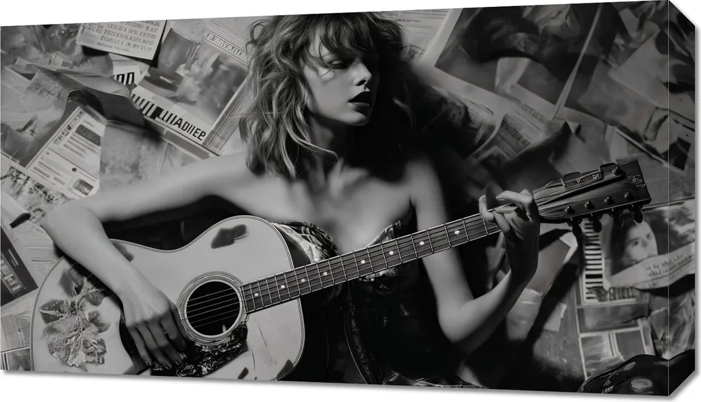 Décoration murale Image 70 x 40 cm Jeune guitariste pour salon moderne