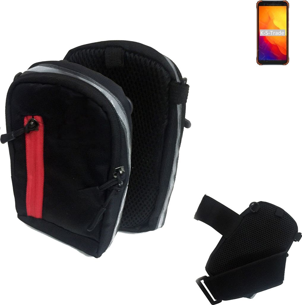 K-S-Trade Outdoor Gürteltasche Holster Umhängetasche kompatibel mit Blackview BV4900S schwarz Handy Tasche Case travelbag Schutz Hülle Handy Hülle