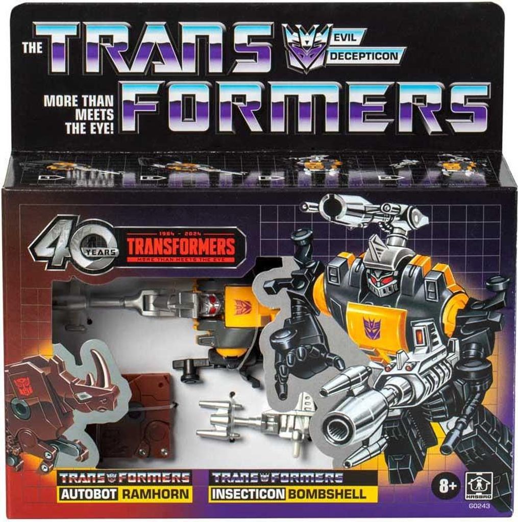 Hasbro Transformers Actionfigur Retro G1 Ramhorn & Bombshell 2er-Pack