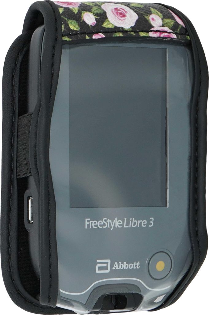caseroxx Ledertasche mit Gürtelclip kompatibel mit Freestyle Libre 1 / 2 / 3 / 14 Day aus Kunstleder, Tasche mit Gürtelclip und Sichtfenster
