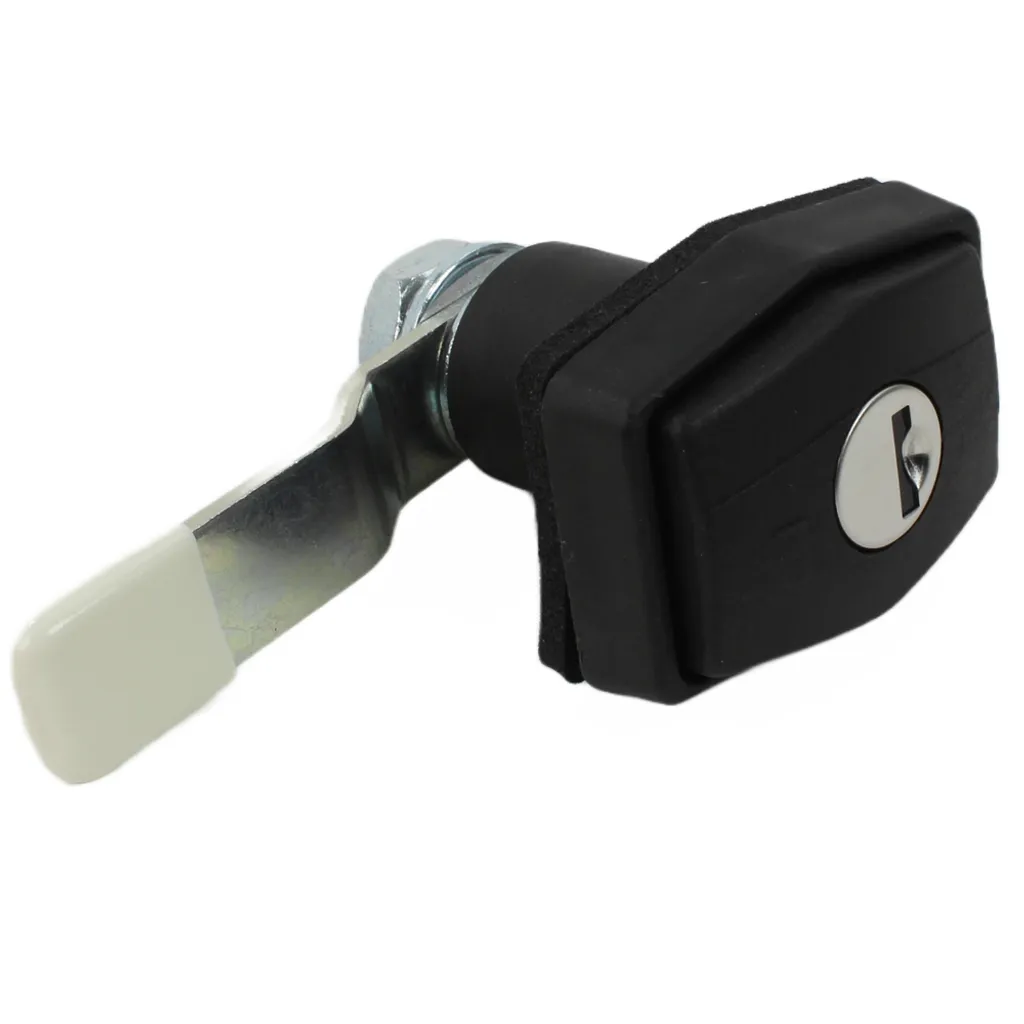 Serrure STS Hexagon noire à bouton poussoir pour volets de caravane