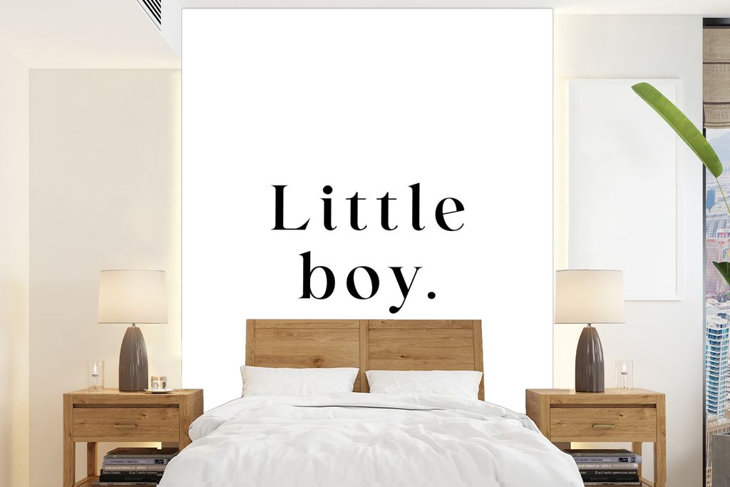 MuchoWow Fototapete für Wohnzimmer oder Schlafzimmer Wandtapete Vinyl Motivtapete Kinder - Sprichwörter - Kleiner Junge - Zitate - Jungen - 160...