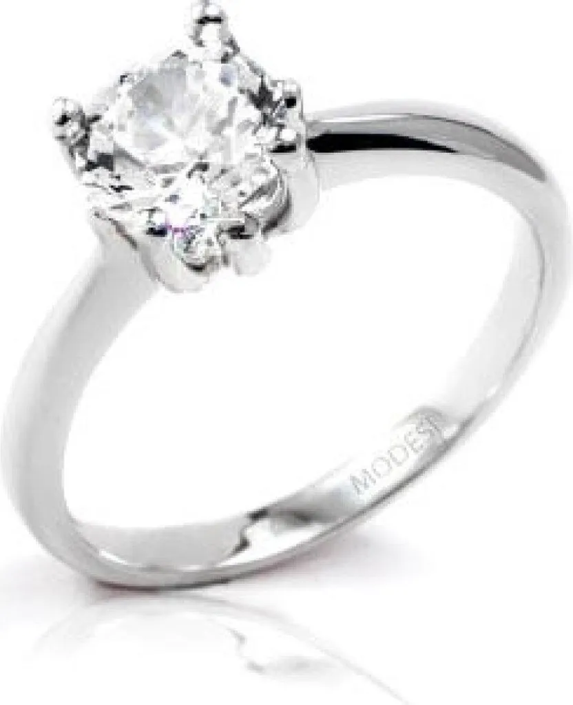 Anello Fidanzamento QJR1948L Misura 53mm - Oro Bianco e Diamante
