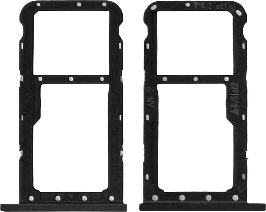 2x Nano-Sim-Kartenhalter, Micro-SD Halter Ersatzteil für Huawei P20 Lite Schwarz