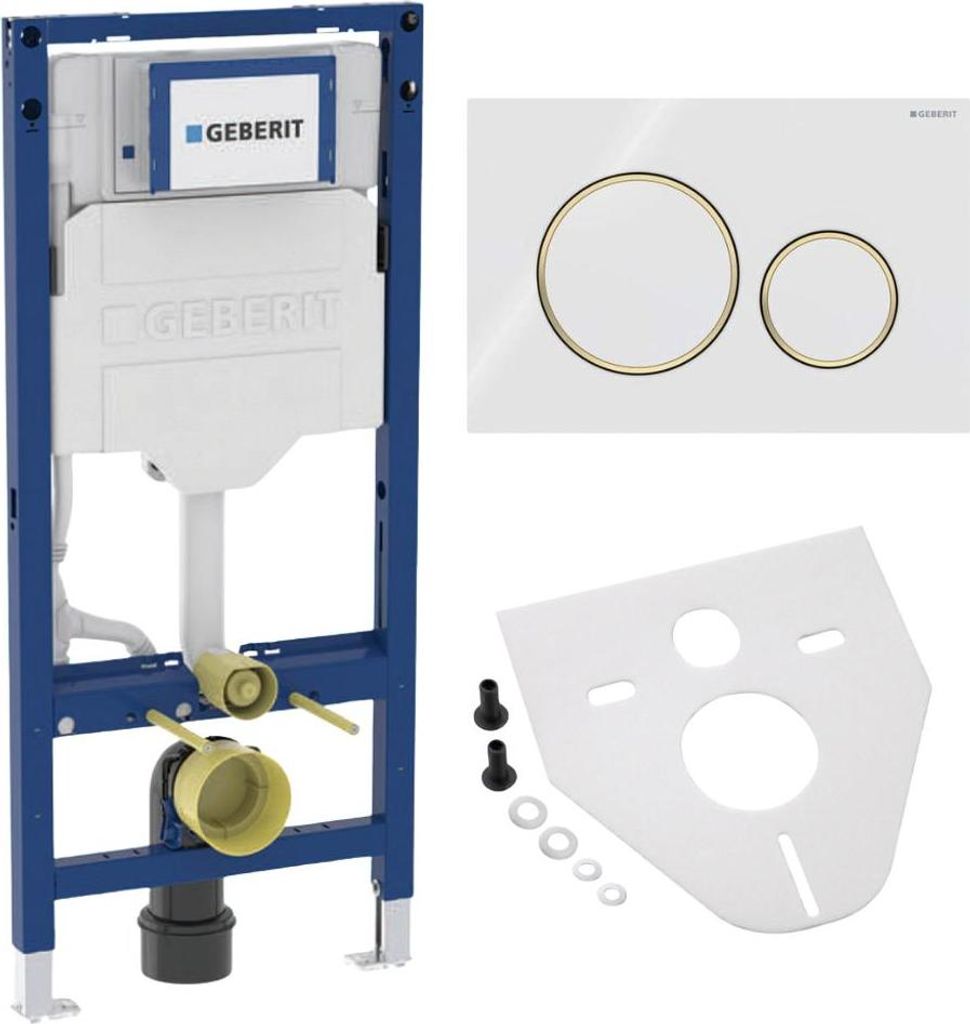BADfabrik24 Geberit Duofix Element für Wand-WC, 112 cm, mit Sigma UP-Spülkasten 12 cm + Geberit Sigma20 Betätigungsplatte für 2-Mengen-Spülung...
