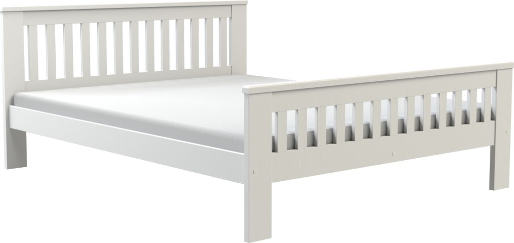 MINIO Bett 160 cm LAURO Weißes Kiefernholz