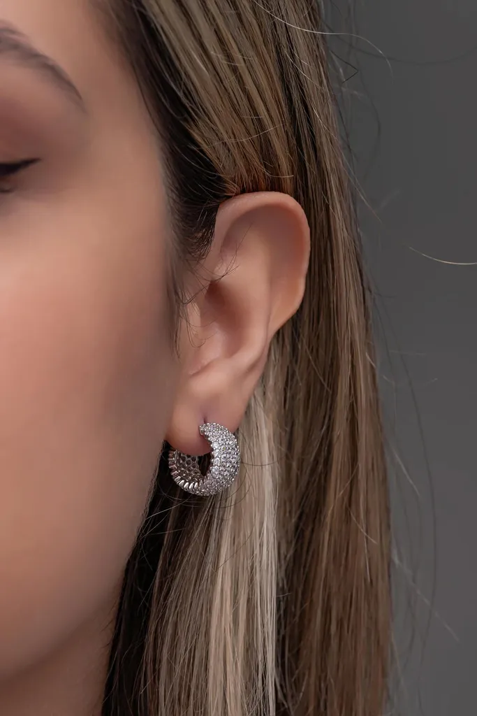 Boucles d'oreilles mariage en argent et zircons pour soirée chic - 3