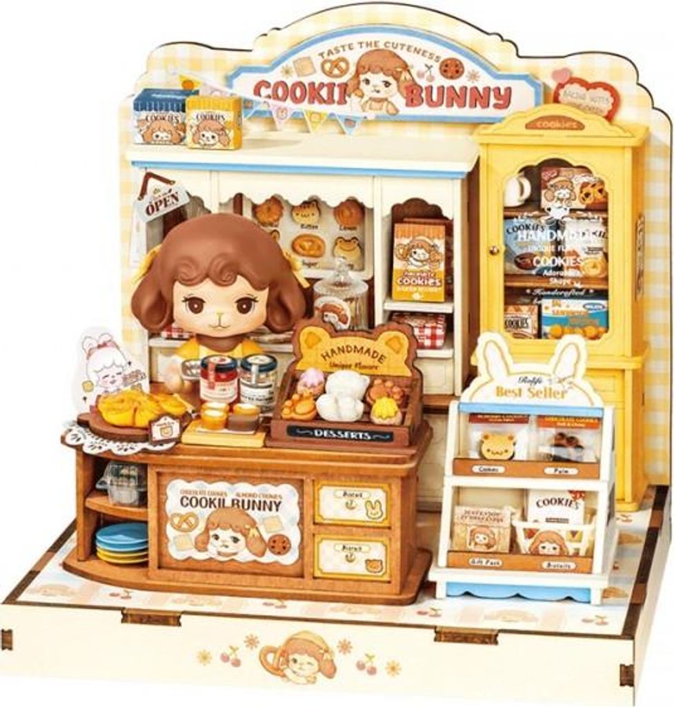3D-Puzzle Mini-Haus Cookie Bunnys Keksladen, Holz, RoLife, 182 Teile