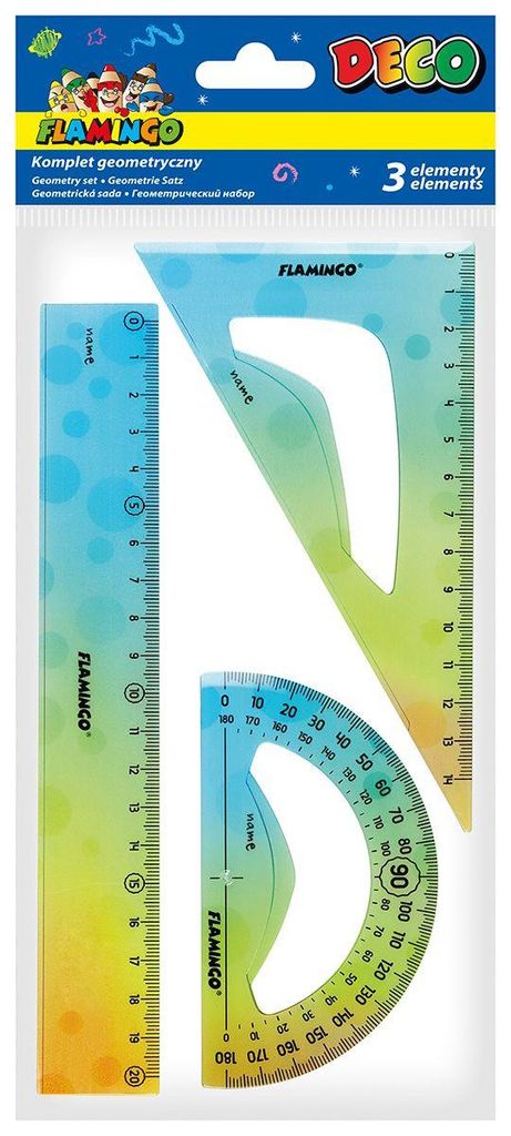 Geometrieset Deco, 3 Teile, 20 cm, Flamingo