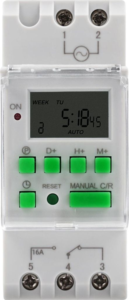 AHC15A Digitaler Zeitschaltuhr-Relais-Timer für DIN-Schiene, 7 Tage Programmierbar, AC220V, 15A