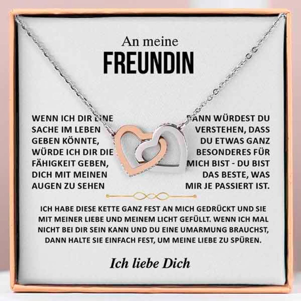 An meine Freundin - Verbundene-Herzen-Halskette für Damen - Produktbild 