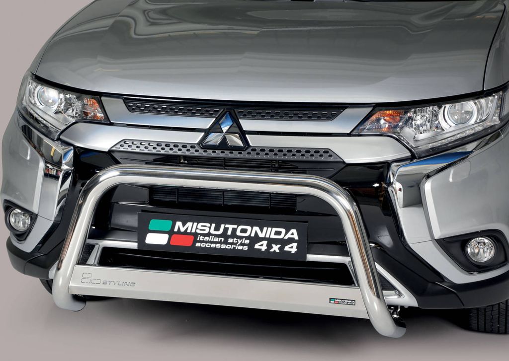 J&J AUTOMOTIVE | Ladekantenschutz Stoßstange Schweller Für Mitsubishi Outlander ab 2020 Ø 63mm, Edelstahl Chrom, Auf Stoßfänger, Hinten, Stoß...