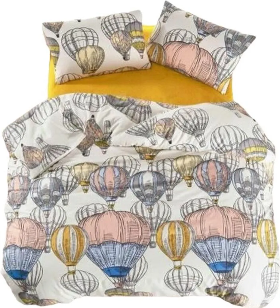 Parure de couette moutarde lit king size 3 pièces en coton supérieur