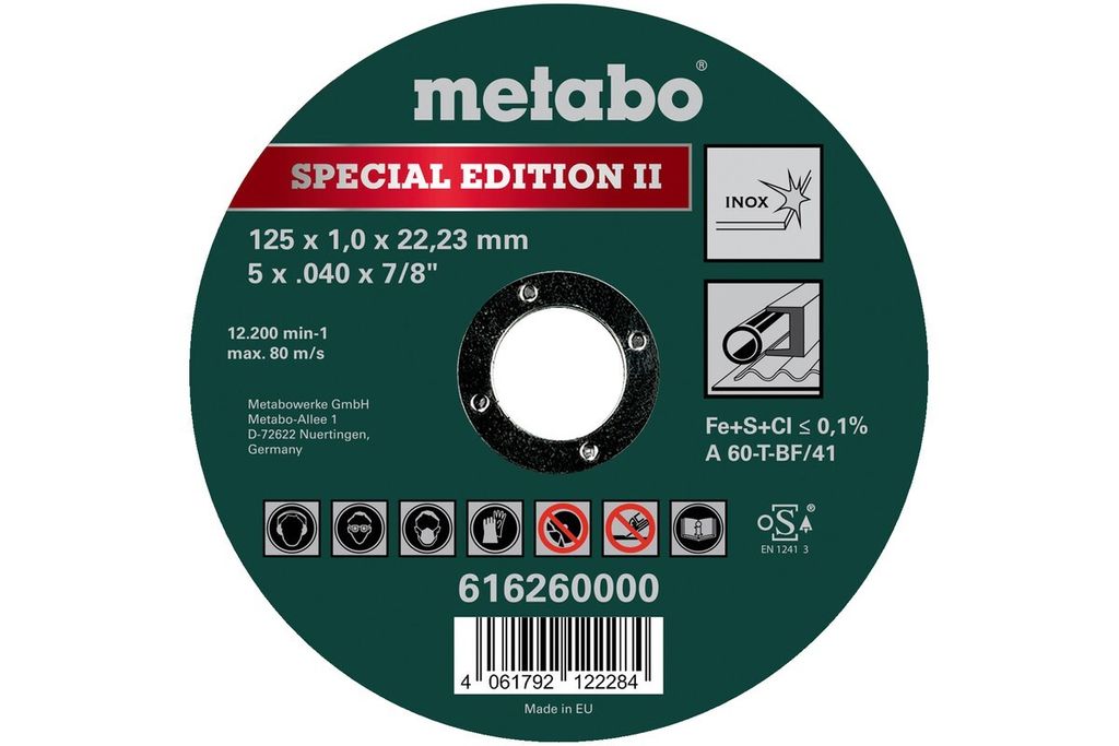 Metabo Special Edition II 125x 1,0x22,23 mm Inox Produktbild 