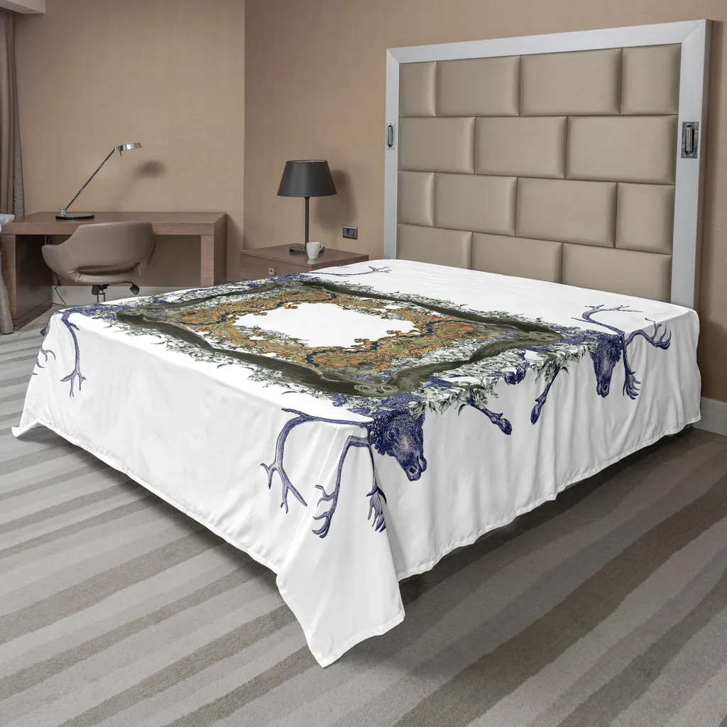 Drap de Lit Décoratif XL pour Chambre Ambiance Nature et Jungle Violette