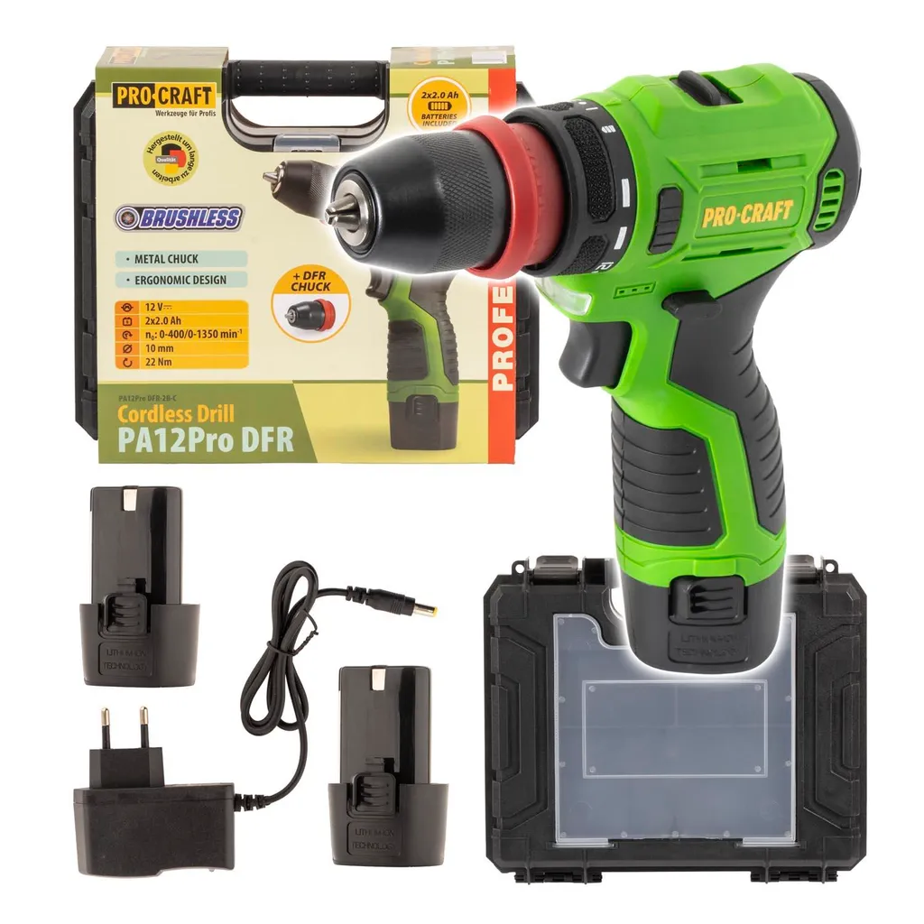 Tournevis Procraft PA12Pro DFR-2b-c Lithium avec mandrin détachable