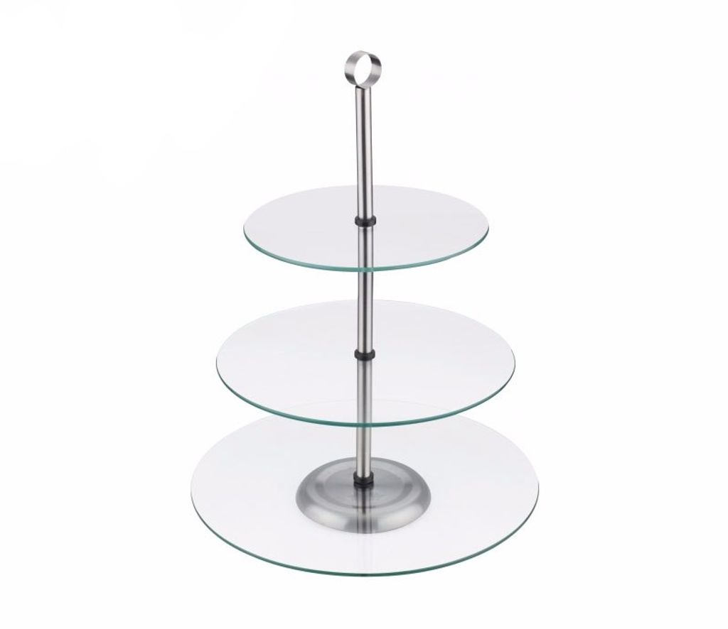 Kinghoff 3-Stöckige Glasplatte Für Obstkuchen Kh-4016 Produktbild 