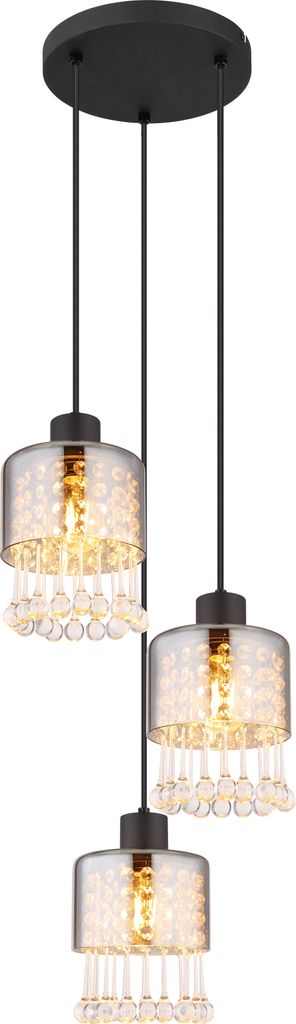 Globo Lighting Hängeleuchte Metall schwarz matt, 4x E27