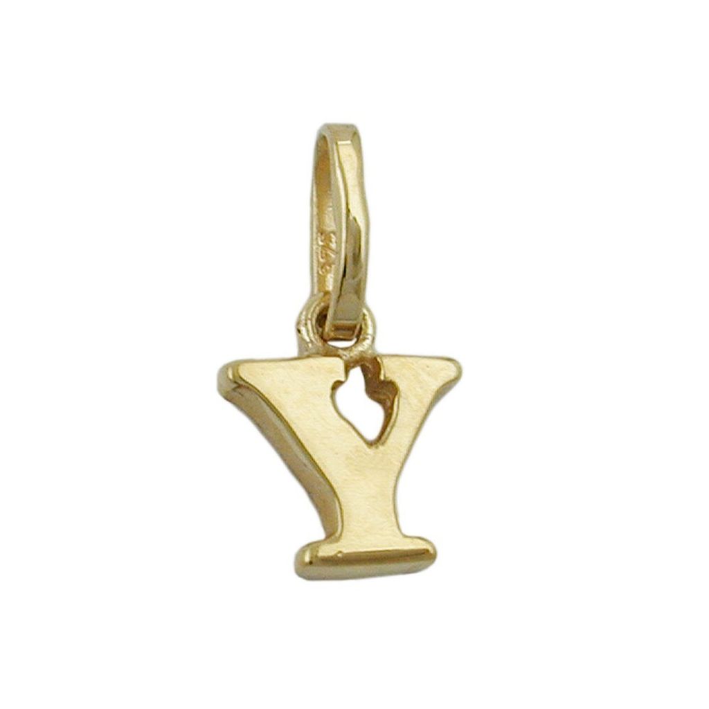 Anhänger Einhänger ' Y ' Goldbuchstabe Buchstabe aus 375 Gold Gelbgold Uni