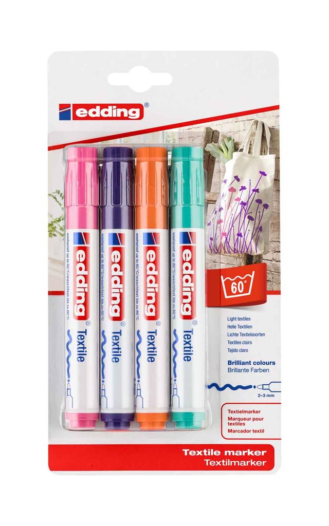 edding Textilmarker 4500 4er Blister Trendfarben Produktbild 