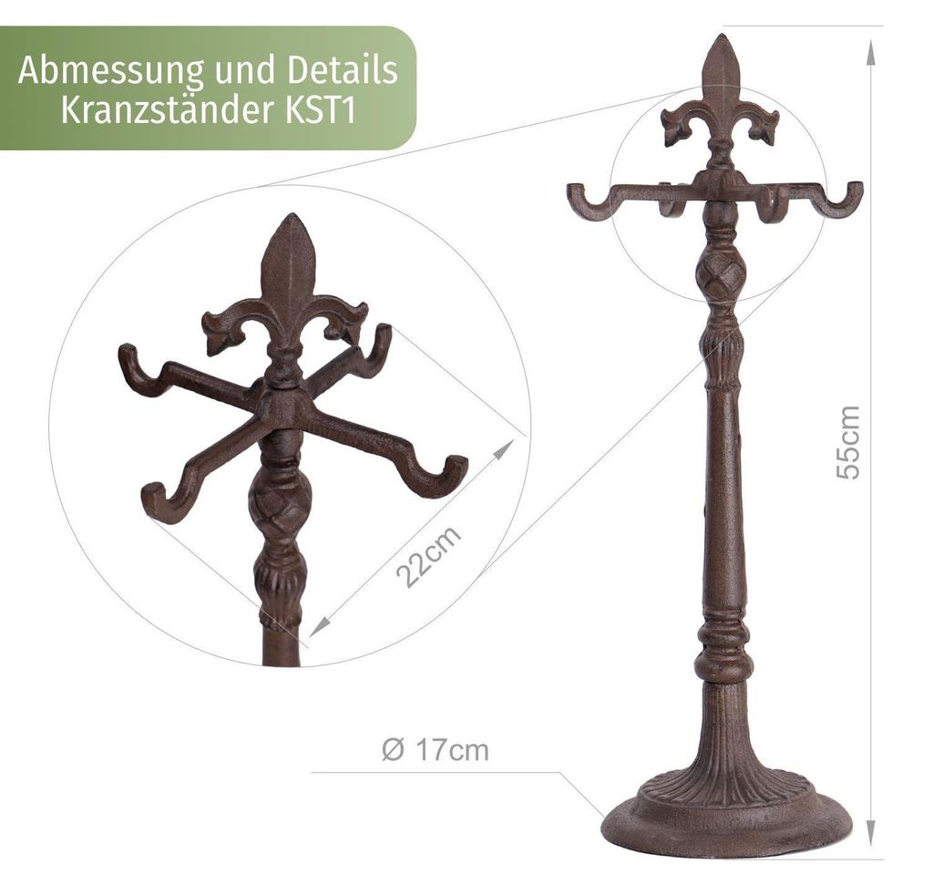 CLGarden Adventskranzständer KST1 Kranzhalter groß stehend