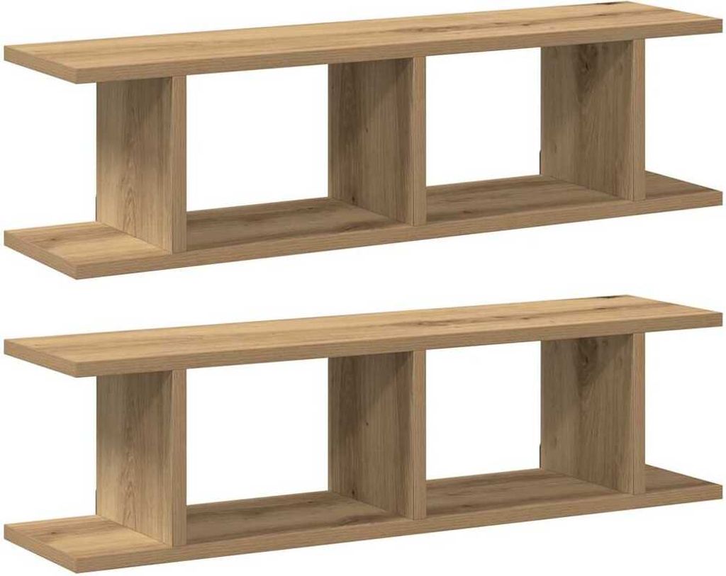 vidaXL Wandregale 2 Stk. Artisan-Eiche 75x18x20 cm Produktbild 