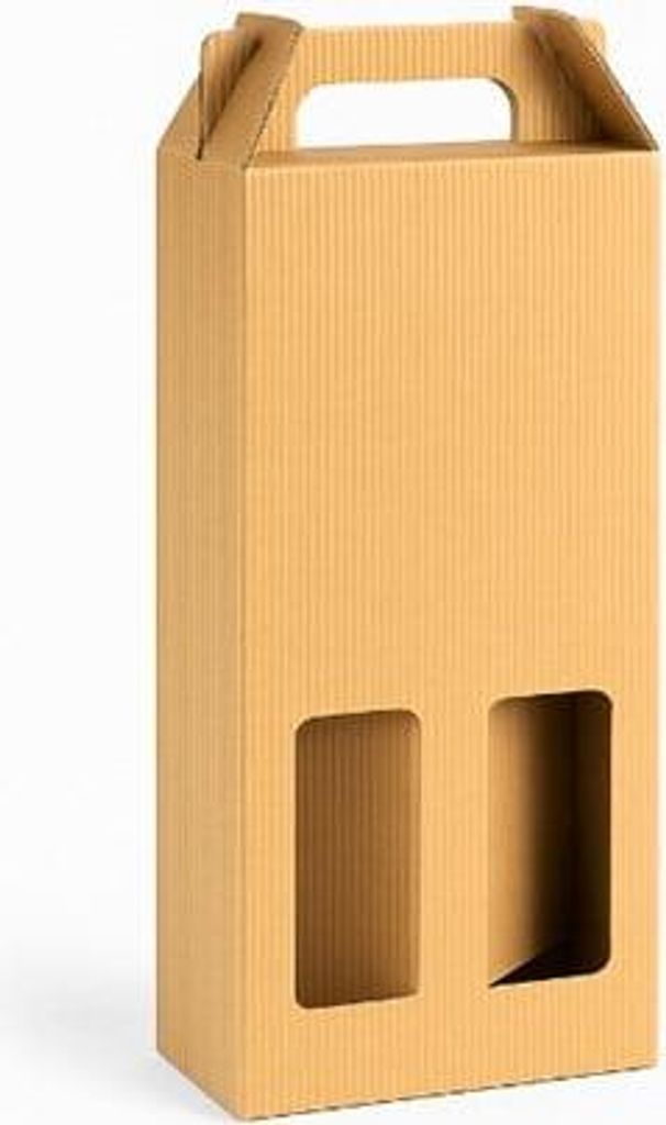 Geschenkbox mit Riffelung für 2 Weinflaschen – 180 x 90 x 315 mm