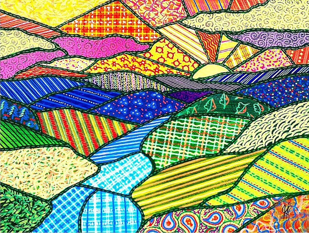 SunsOut Puzzle XXL Teile - Appalachen Quilt Sonnenuntergang - 500 Teile
