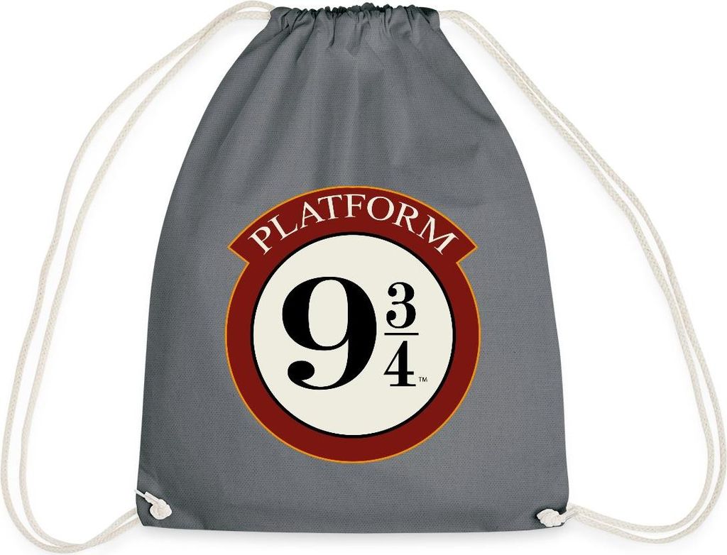 Spreadshirt Harry Potter Platform 9 3/4 Turnbeutel, One size, Grau