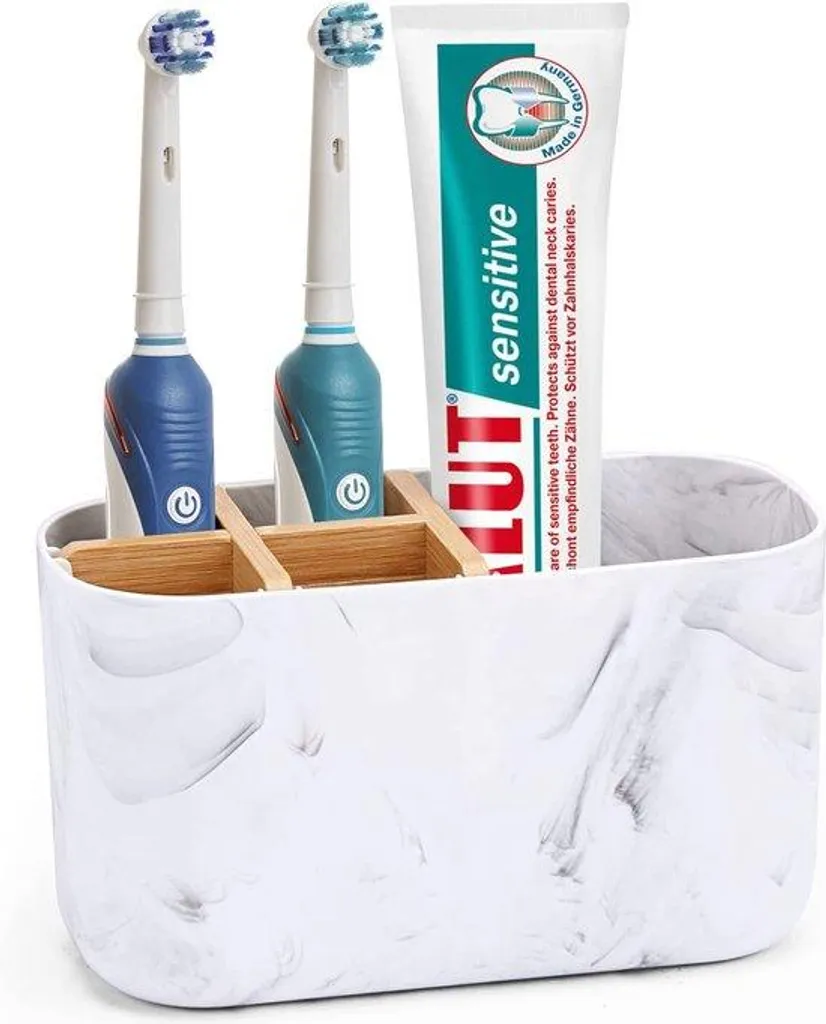 Support brosses à dents électriques blanc 5 compartiments pour enfants