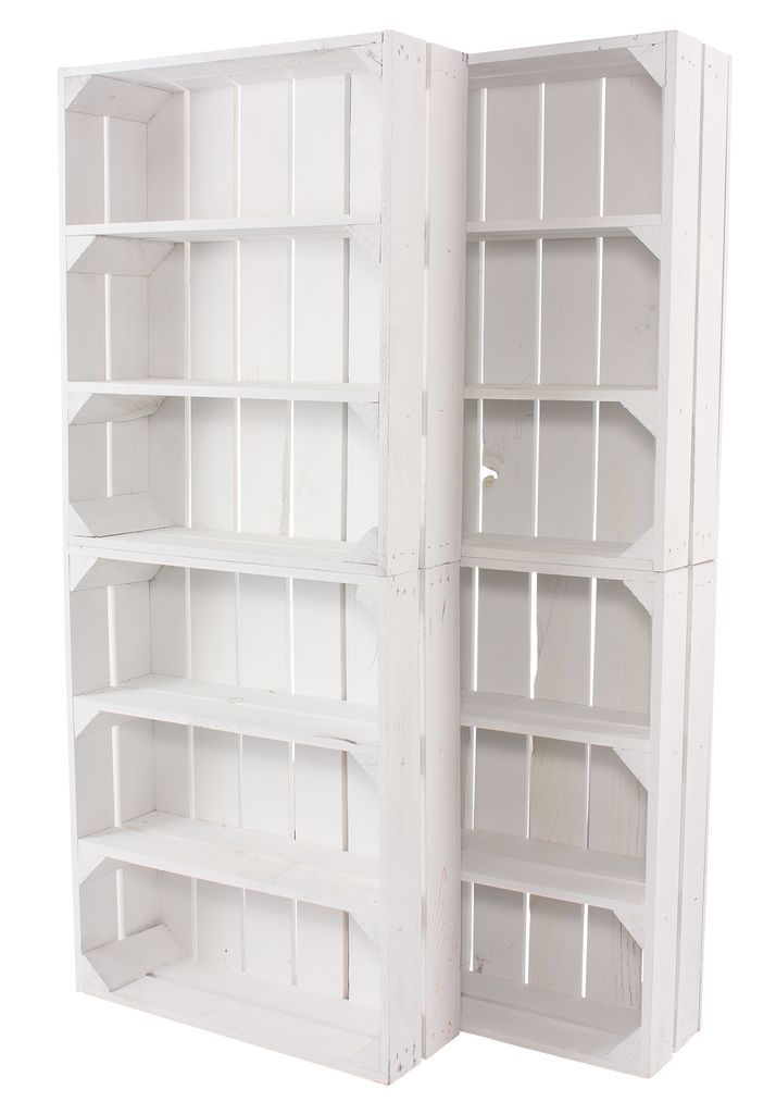 9er Set neues shabby Chic Gewürzregal 50cm x 40cm x 16cm Küchenregal Ablage Regal Holzregal Obstkisten Weinkiste Wandregal weiß/weiss klassisch