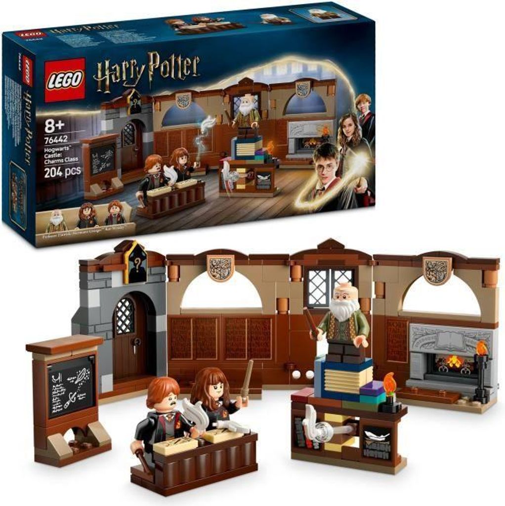 LEGO Harry Potter Schloss Hogwarts: Zauberkunstunterricht, Bauset, 204 Teile, Figuren: Ron, Hermine & Professor Flitwick, 76442, ab 8 Jahren