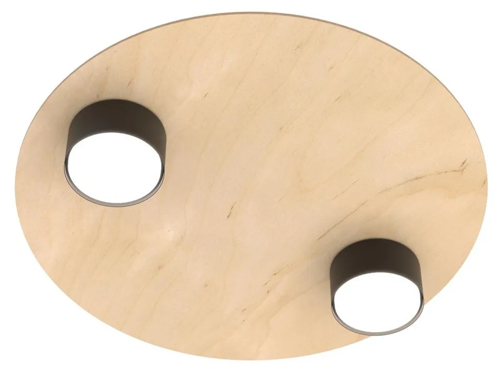 Plafonnier Suspension Carré Bois et Noir PIXO 40cm Design Scandinave Chic