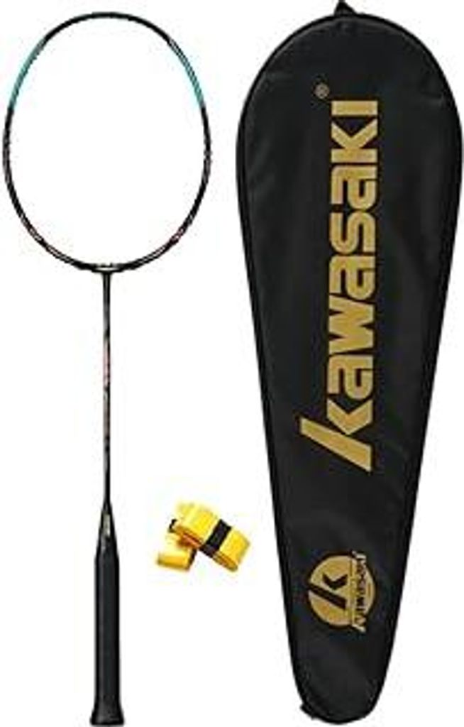 Professioneller Badminton Schläger, A1 TAAN Carbon Badmintonschläger High Tension 5U Ultra-Light Badminton Set mit Griffbänder & Schlägertasche...