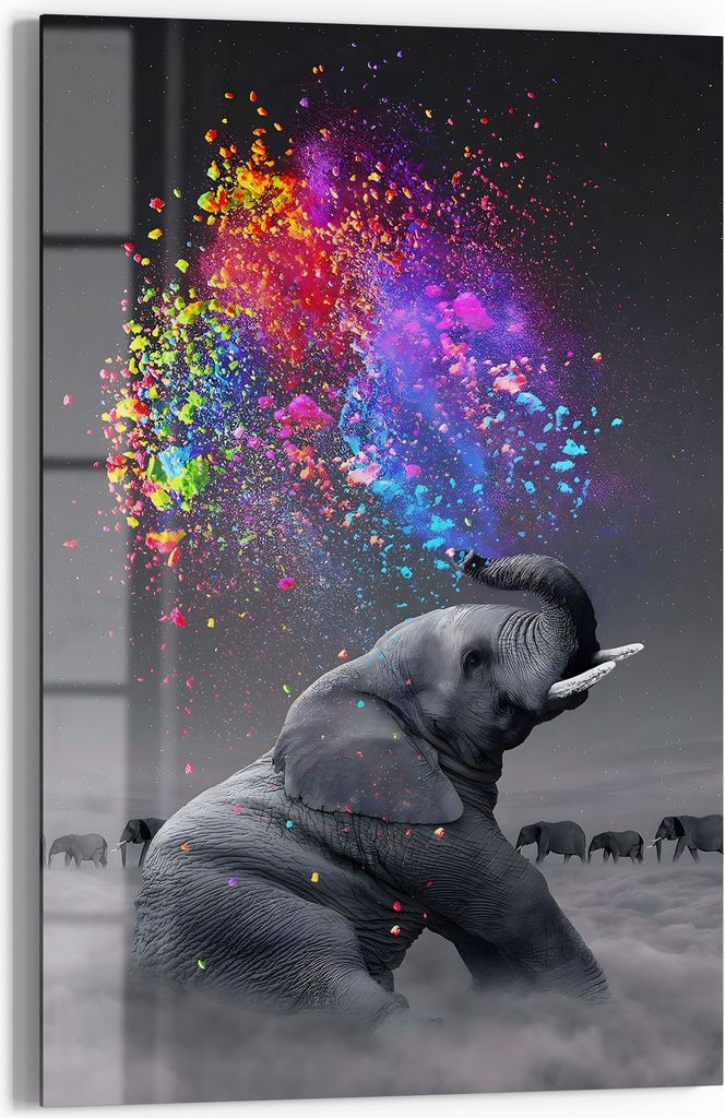 DEQOART Magnettafel Glas 40x60 cm 'Farbexplosion der Natur' beschreibbar Whiteboard Küche