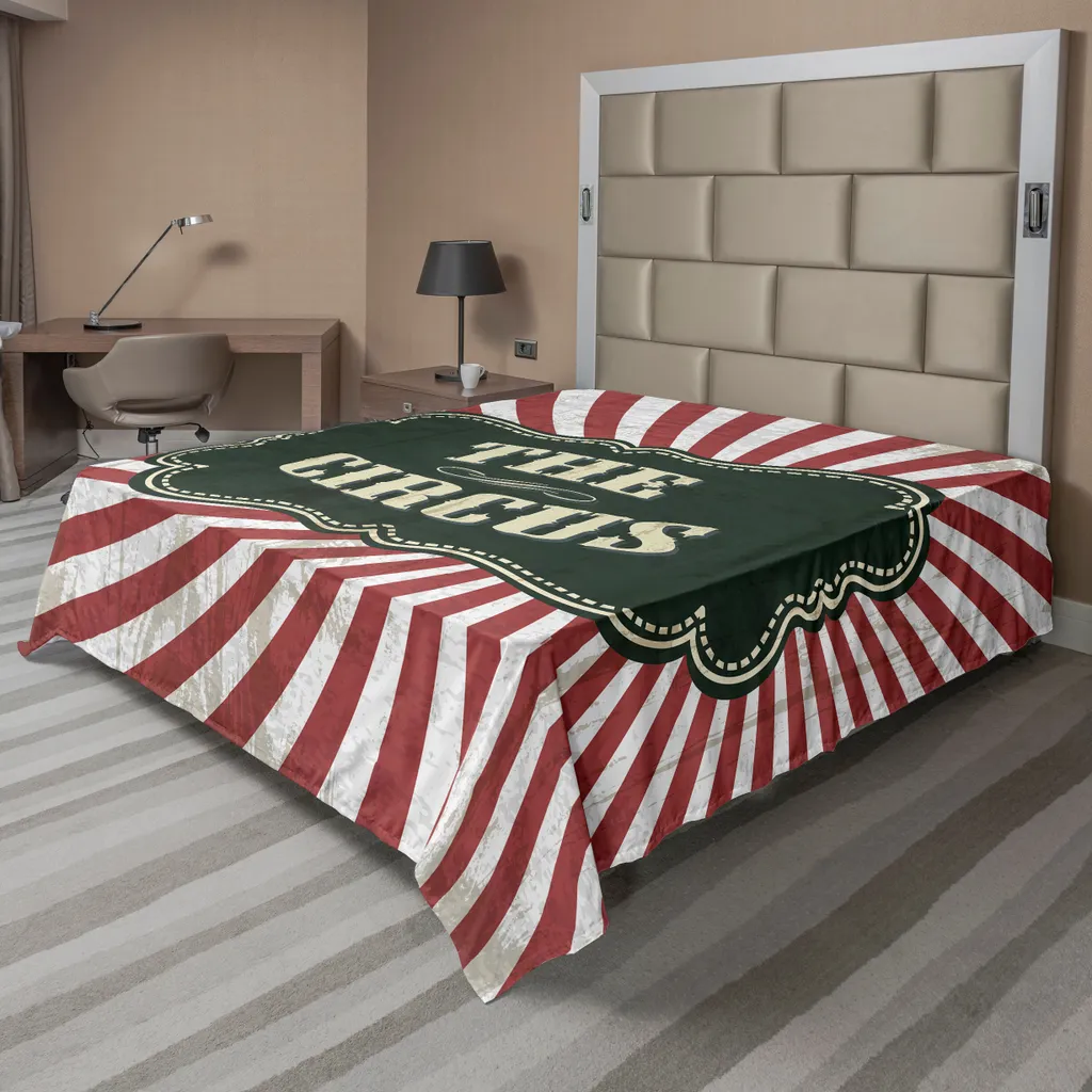 Drap de Lit Supérieur Doux Thème Cirque Spectacle Vert Émeraude Rubis