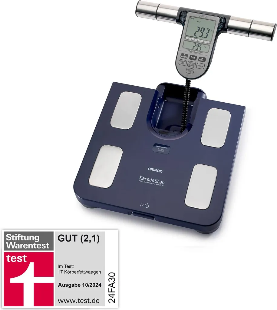 Bilancia Elettronica Omron BF511: Design Quadrato e Precisione Blu - 39