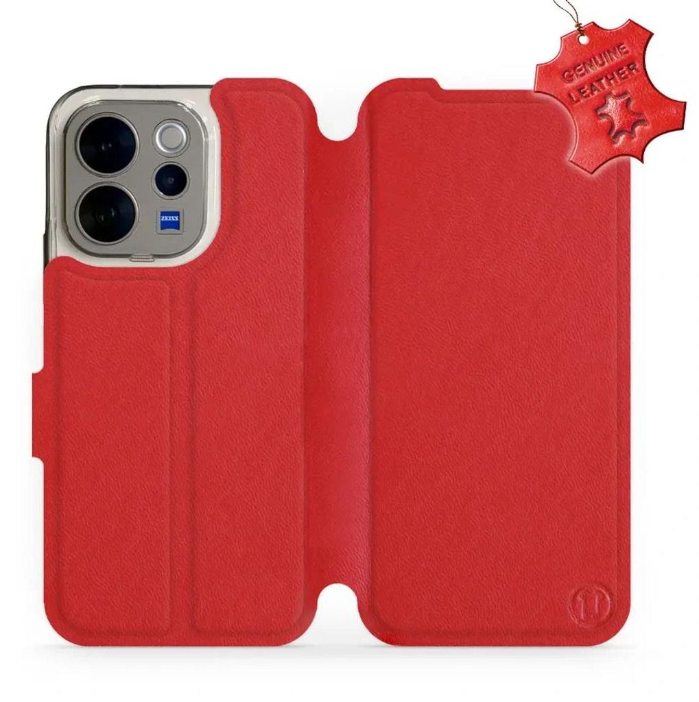 Echtleder Handyhülle für Vivo V70 5G, Mobiwear Leather, Rot