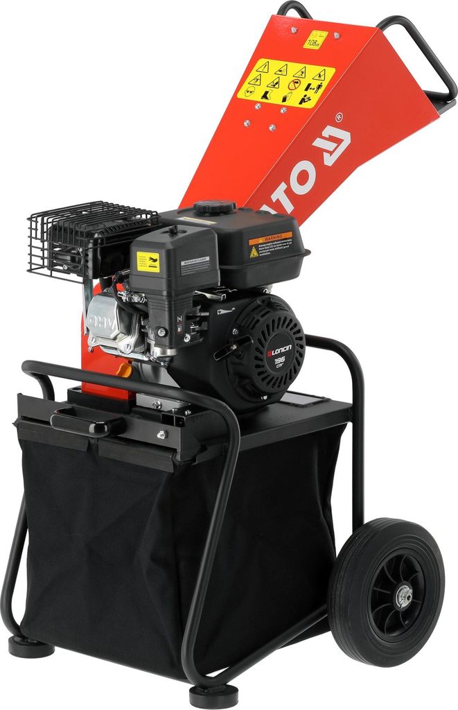 TOYA | Benzin Häcksler, 196cm³, 5.44kM, Benzinmotor, max. 50mm Aststärke, Holz Häcksler Gartenhäcksler