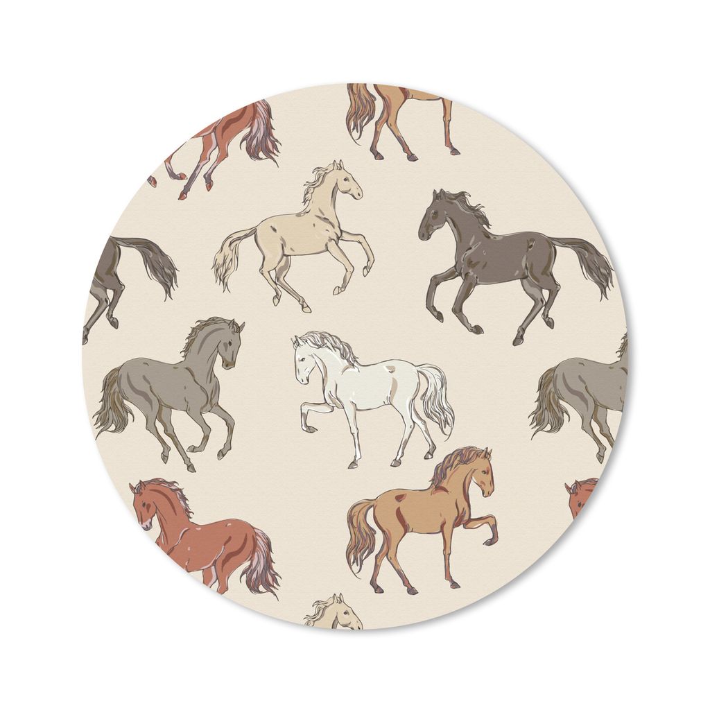 MuchoWow Mauspad Mousepad Pferde - Rosa - Muster - Mädchen - Kinder - Mädchen 40x40 cm - Mousepads - Maus Mat - Pad - Mausunterlage - Schreibti...